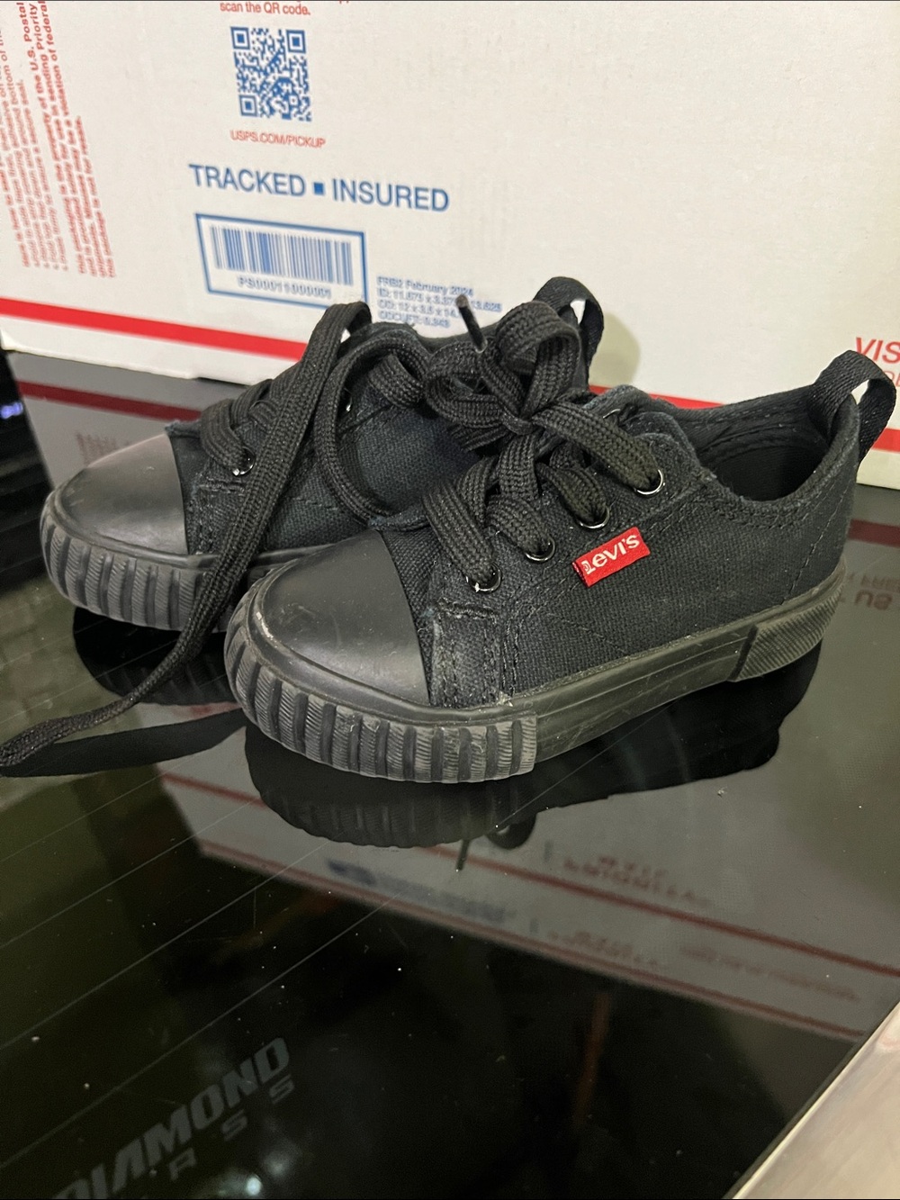 Levi's Kids Black Canvas Low-Top Sneakers with Rubber Toe